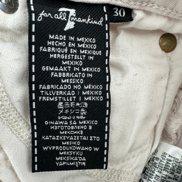 7 For All Mankind High Waist Ankle Skinny Jeans Women's Pink Size 30 - Picture 10 of 16